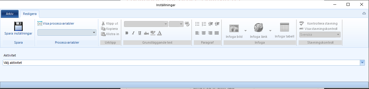 Aktivera processsteg