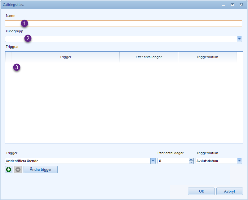 Eliminiationclass dialog
