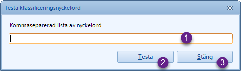 Test av klassificeringsnyckelord