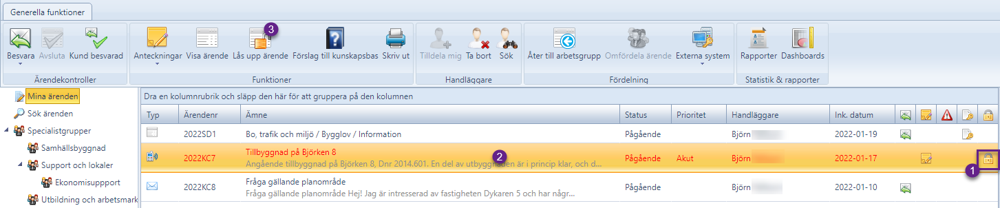 Låst ärende