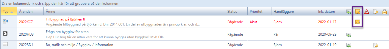 Antecknings ikon