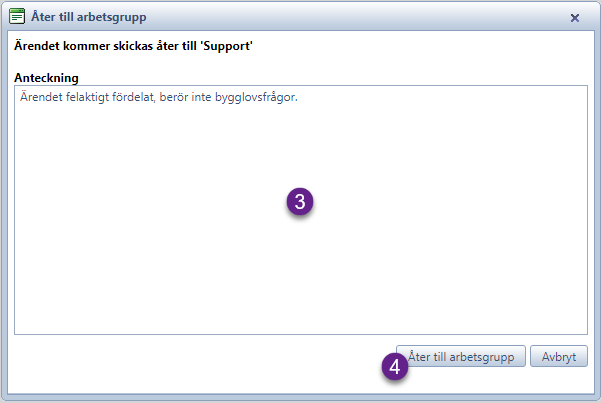 Åter till arbetsgrupp dialog