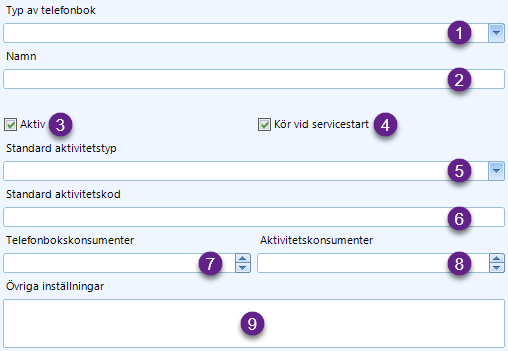 Gemensamma inställningar