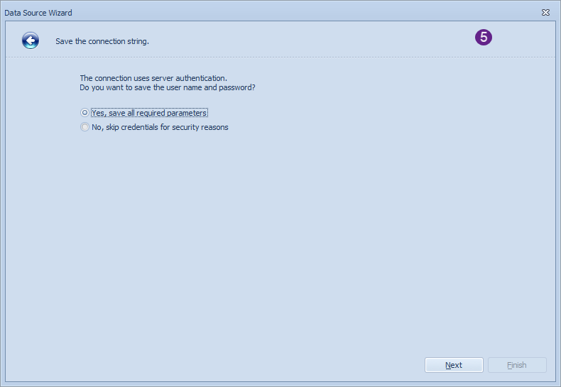 5 DataSourceWizard SaveParameters
