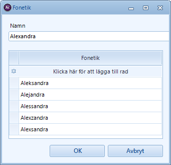 phonebook createphonetic