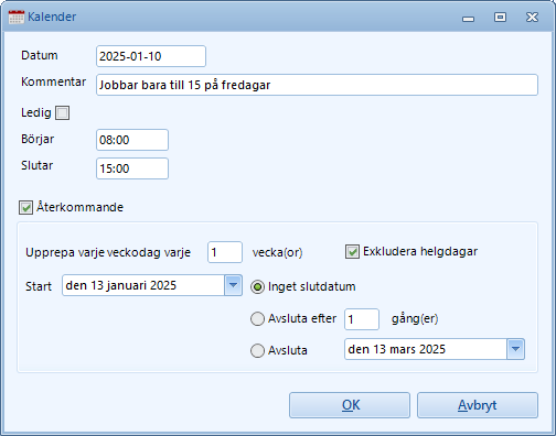 phonebookitem workschedule change