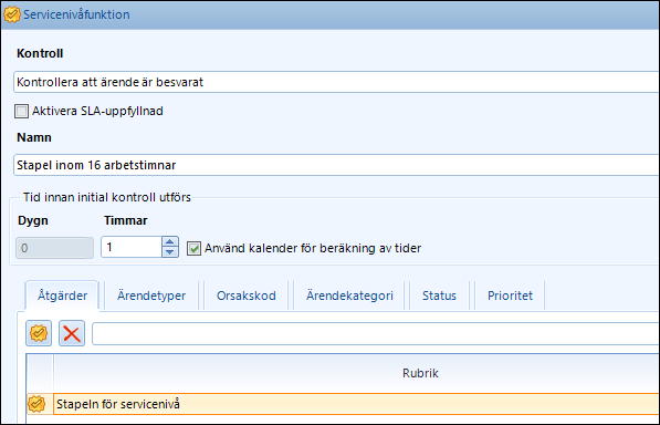 Function ServiceLevelTime