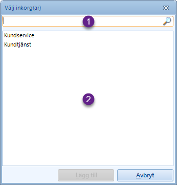 Val av inkorgar